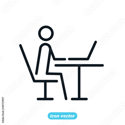 Work from home icon template color editable. business online job symbol vector illustration for graphic and web design.