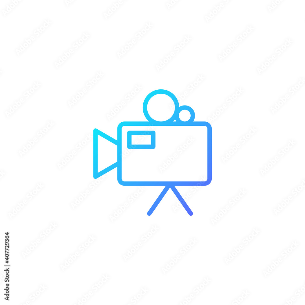 Video camera icon with blue gradient style Video camera icon with blue gradient style