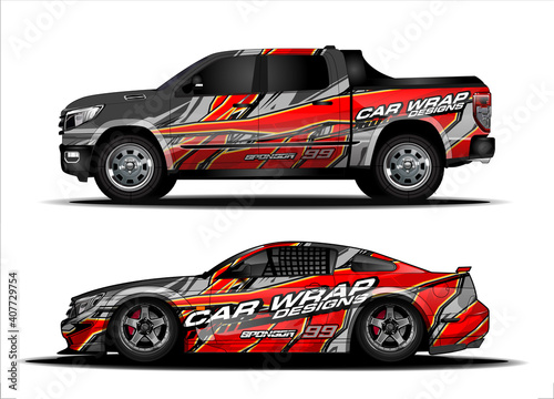 rally car livery design vector. abstract race style background for vehicle vinyl sticker wrap 