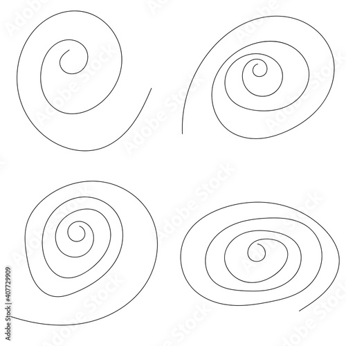 Coil Scribble Set. Vector.
