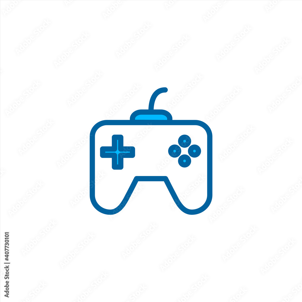 Joystick icon in blue color style Joystick icon in blue color style