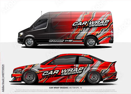 rally car livery design vector. abstract race style background for vehicle vinyl sticker wrap
