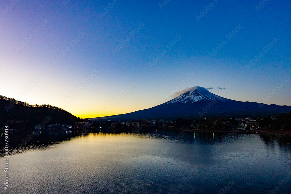 2021年1月1日 元旦 河口湖からの富士山