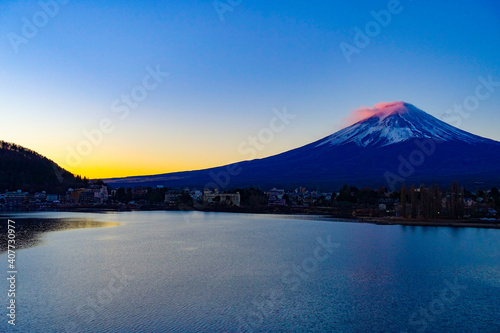 2021年1月1日 元旦 河口湖からの富士山