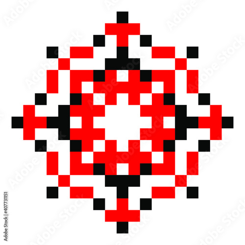 vector ethnic Ukrainian minimalistic pattern on a white background. a traditional element of the Ukrainian embroidered shirt - vyshyvanka. pattern is isolated. can be used in different ways.