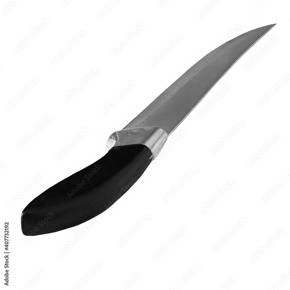 Fototapeta premium monochrome kitchen knife isolate on white