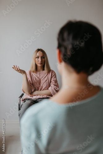 dialogue between two women in the room
