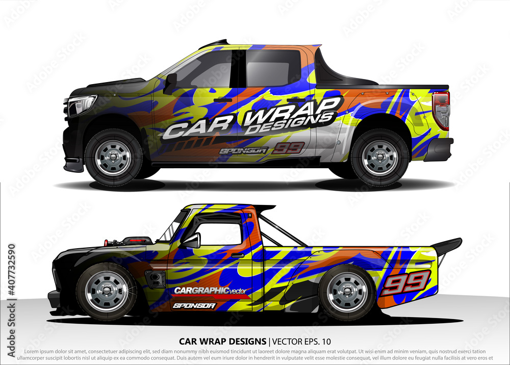 rally car livery design vector. abstract race style background for vehicle vinyl sticker wrap
rally car livery design vector. abstract race style background for vehicle vinyl sticker wrap