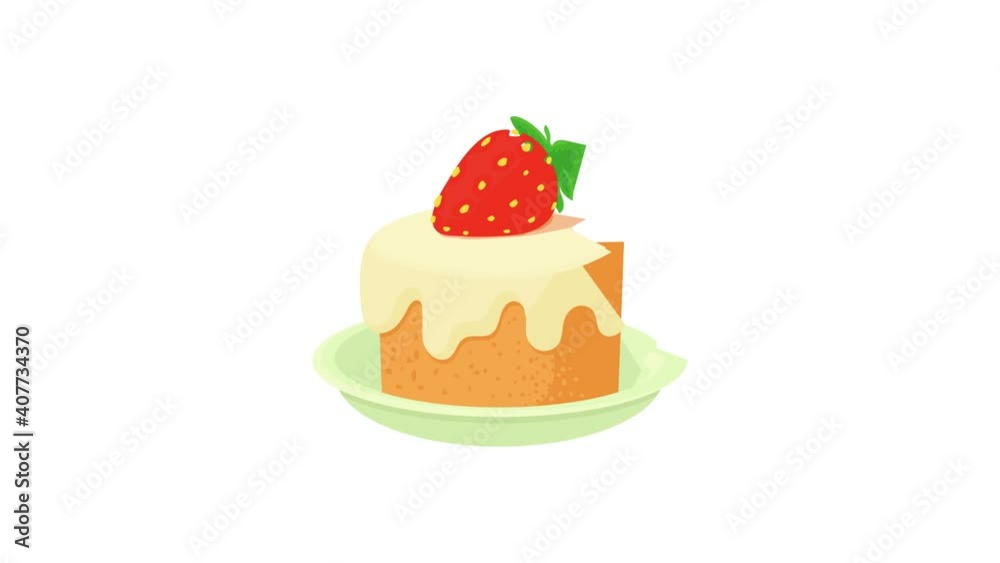Cake icon animation best object on white background Cake icon animation best object on white background