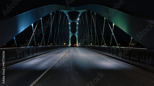 Obraz na płótnie Osthafenbrücke Frankfurt w salonie