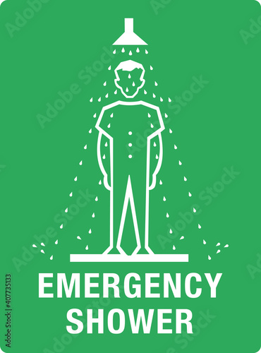 emergency shower sign safety icon drops water vector