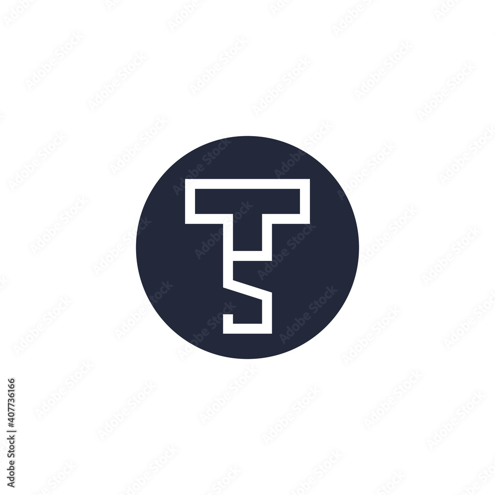 TS monogram logo. Ts minimalist initials in a circle shape, icon for any company or business. Black and white vector illustration. TS monogram logo. Ts minimalist initials in a circle shape, icon for any company or business. Black and white vector illustration.
