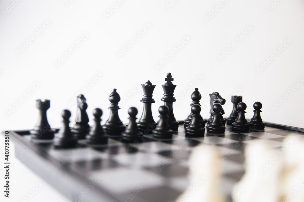 chess pieces on a white background