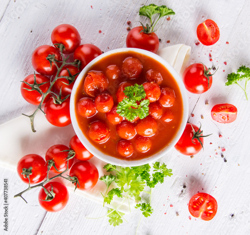 bowl of ketchup or tomato s...