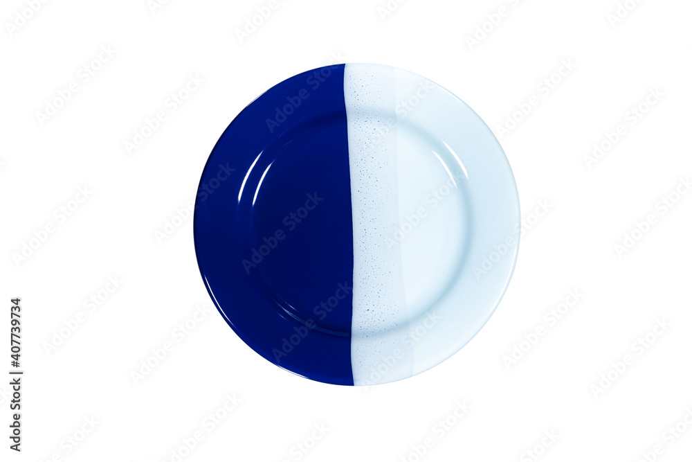 Close-Up Of Ceramic Empty colorfull Plate isolated on white background Close-Up Of Ceramic Empty colorfull Plate isolated on white background