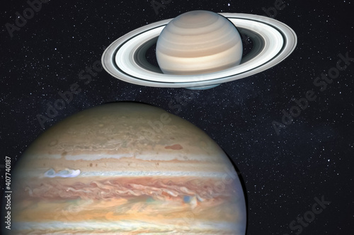 Photography Jupiter and saturn conjunction