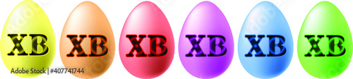 a set of colorful 3d eggs for the bright Orthodox Easter, with the inscription in Russian XB-Christ is Risen 