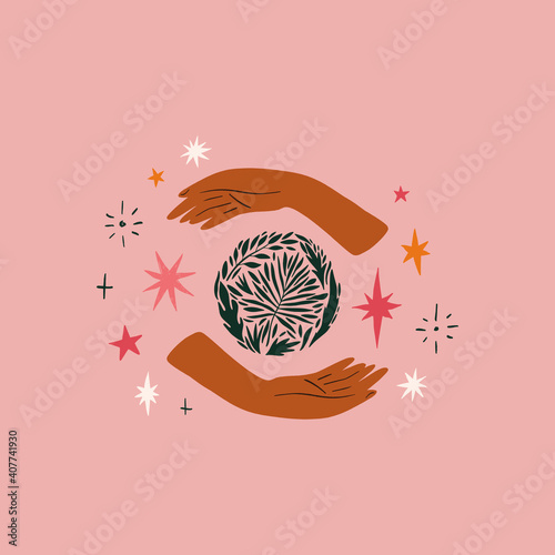 Save planet zero waste cute doodle green life art