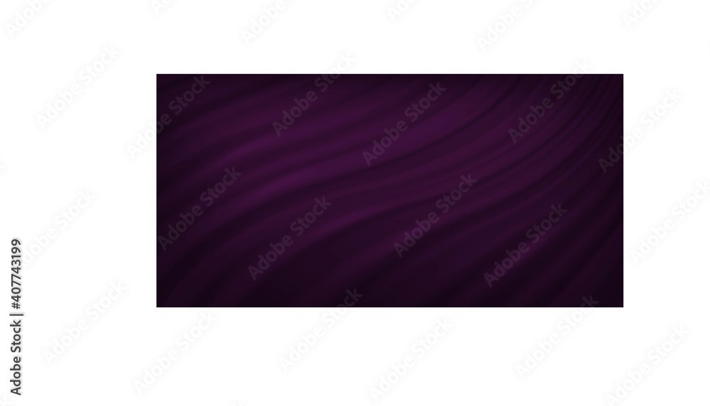 Purple luxury velvet or silk curtains. 3d drapery cloth in folds vector illustration. Realistic satin classic decoration on white background. Soft elegant textile decor in waves