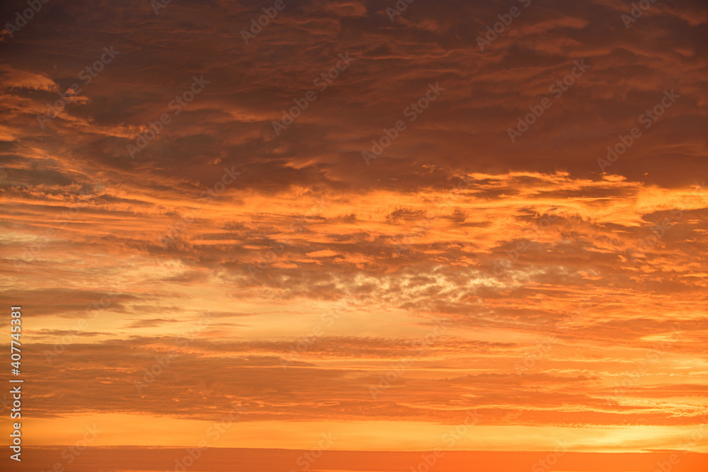 Fototapeta premium Sky sunset cloud. Cloudy sunrise. Cloudscape evening.