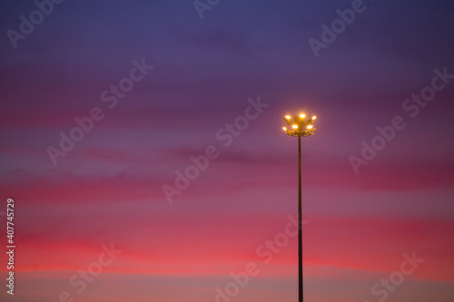 The evening sky after sunset With two colors at the same time