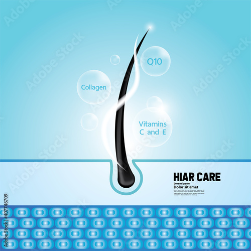 Hair protect and care technology concept vector illustration.