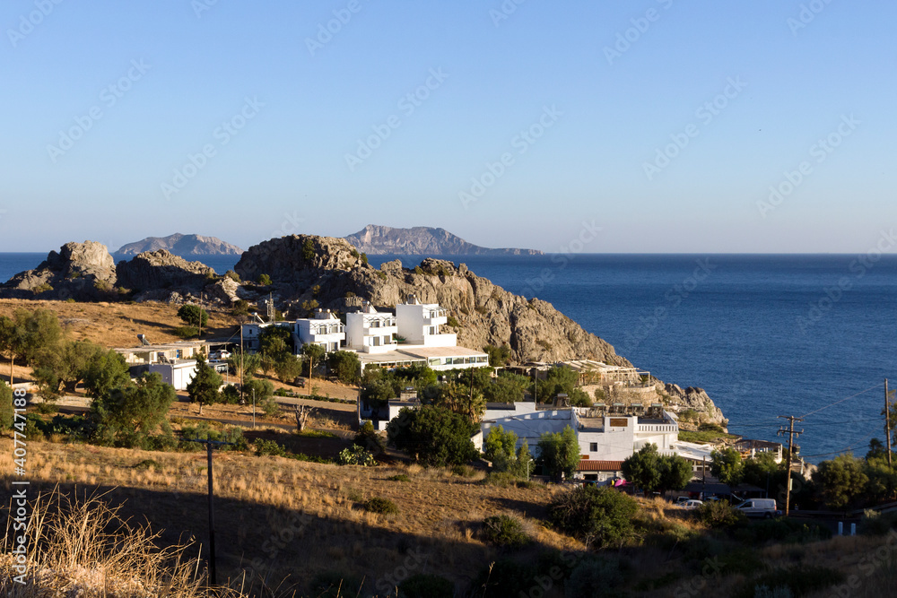 Panorama of Agios Pavlos village. Rethymno, Crete Greece

