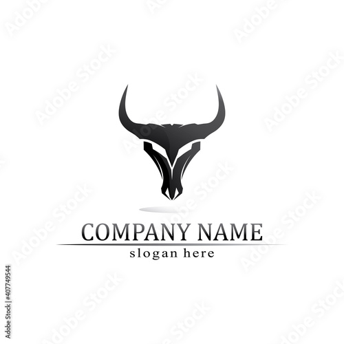 Bull and cow animal, logo and vector horn and buffalo logo and symbols template icons app © anggasaputro08