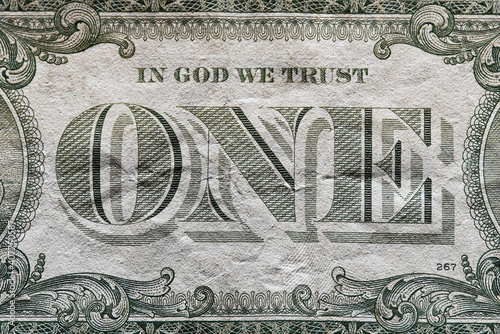 Detail einer Ein Dollar Banknote