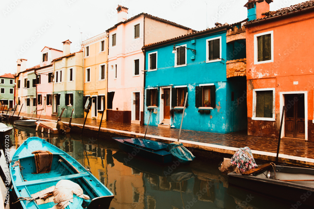The beautiful Island Burano, Venice, Italy, Europe