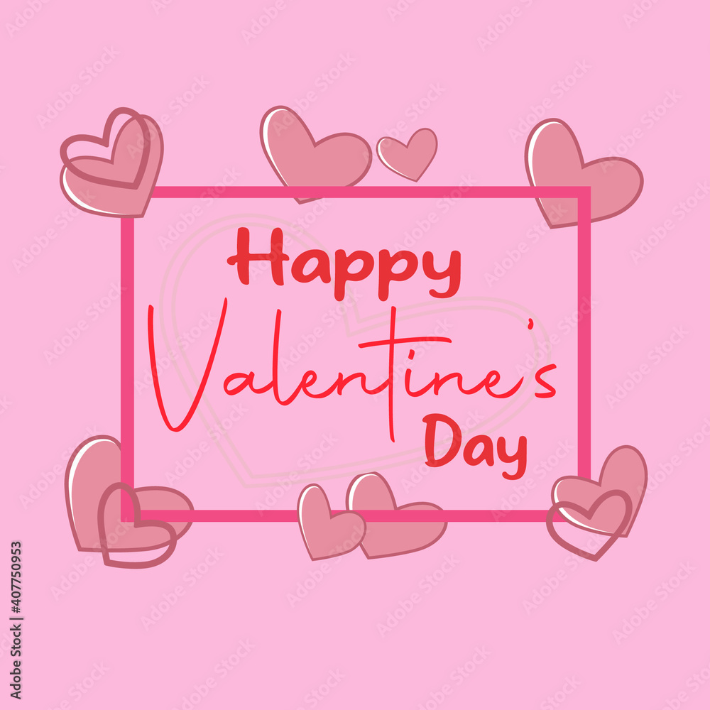 Happy valentines day greeting card and background