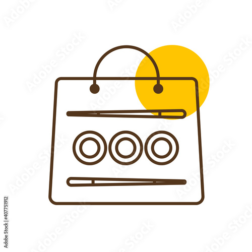 Sushi delivery vector icon. Bag for sushi delivery
