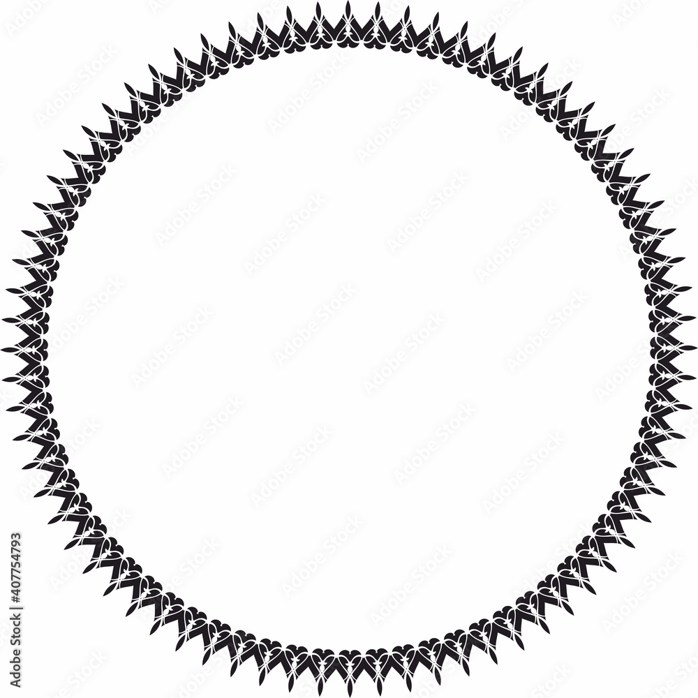 Round frame. Circle Ornamental decorative frame with floral element
Round frame. Circle Ornamental decorative frame with floral element