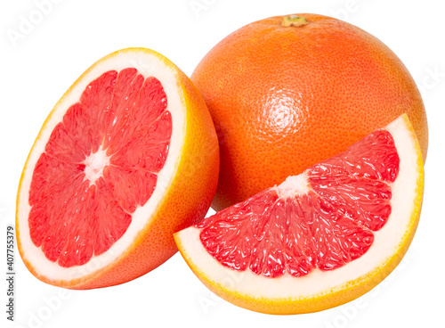 grapefruit citrus fruit isolated on white background with clipping path