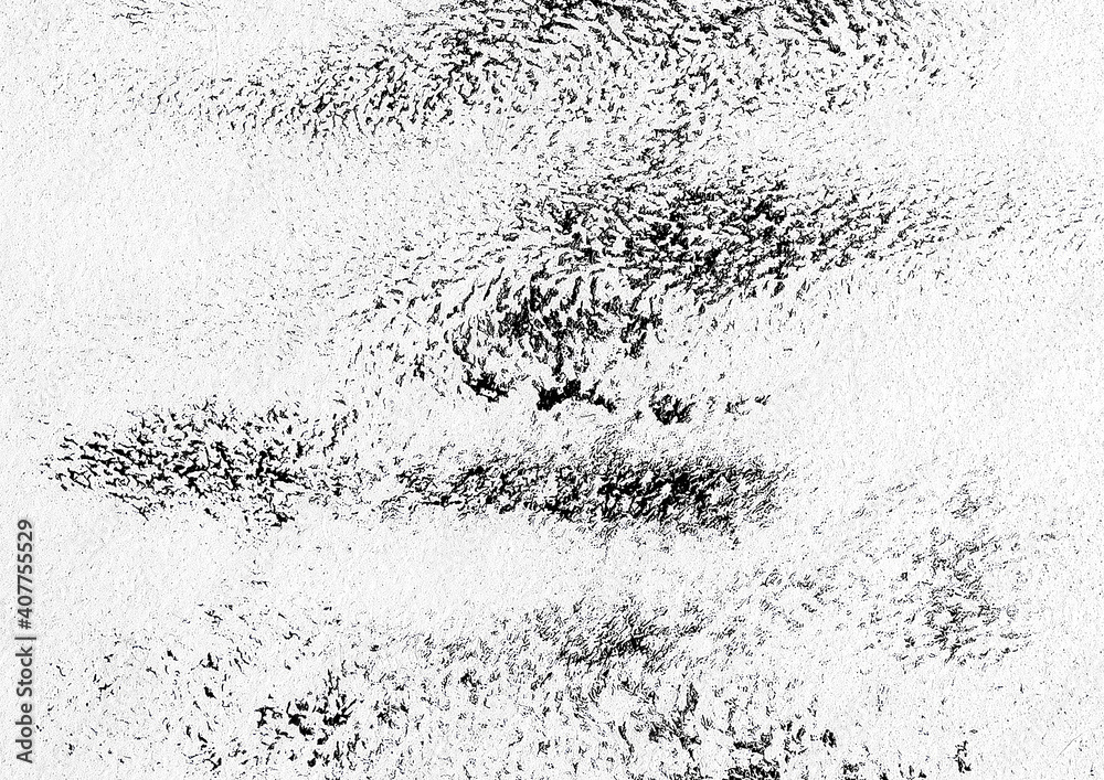 Fototapeta premium Black paint abstract art pattern on a white wall texture background