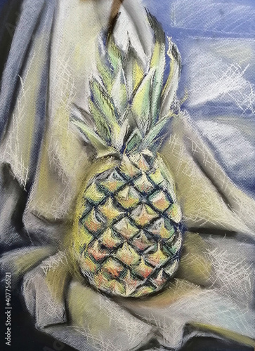 still life with pineapple painting painting
