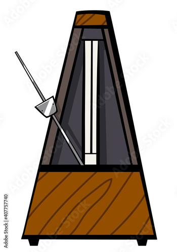 Musical tool metronome in cartoon style