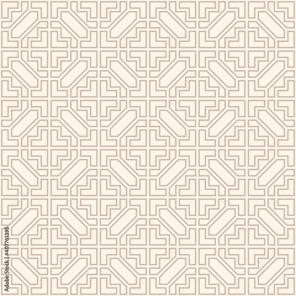 Geometric seamless vector pattern including traditional korean or chinese motive with typical lines and elements