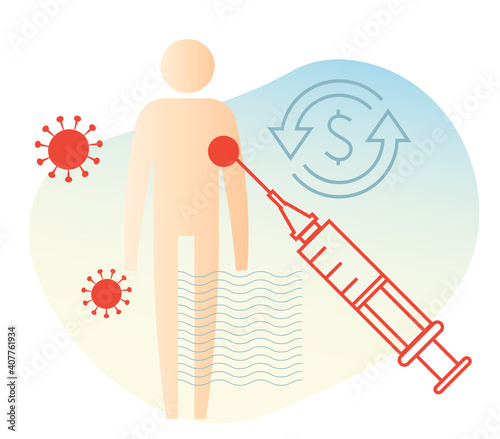 Novel Coronavirus - 2019-nCoV - Big Vaccine Cost - Illustration