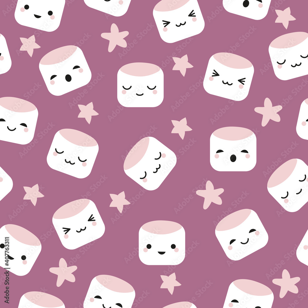A seamless pattern with cute nice elements for children' textile, fabric, clothing, wallpaper, wrapping paper
