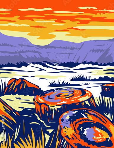 Petrified Forest National Park in Navajo and Apache Counties in Arizona WPA Poster Art