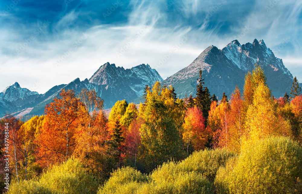 Peak Krivan (2494m),symbol of Slovakia in High Tatras mountains, Slovakia autumn