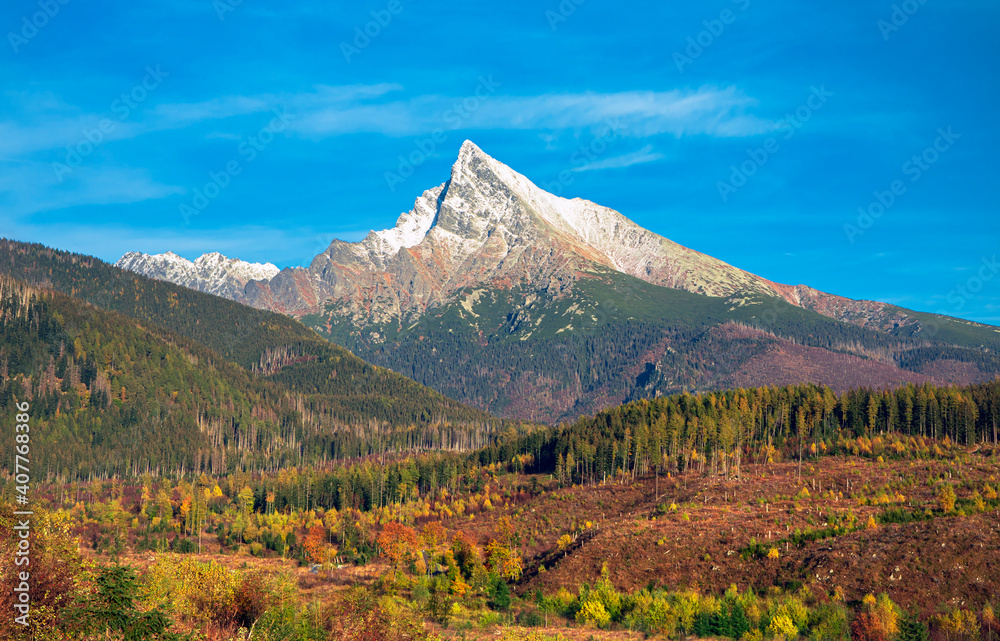 Hill Krivan (2494m),symbol of Slovakia in High Tatras mountains, Slovakia
