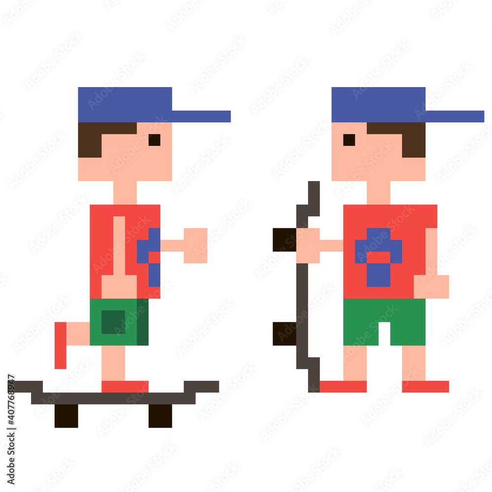 8 bit skater boy
