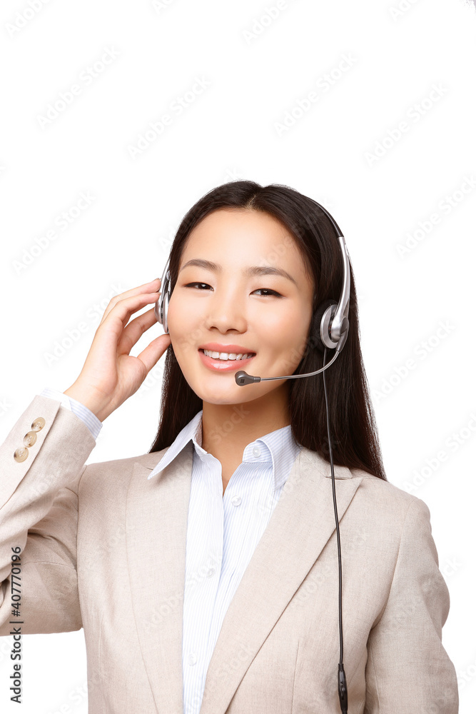 Business woman wearing a headset Business woman wearing a headset