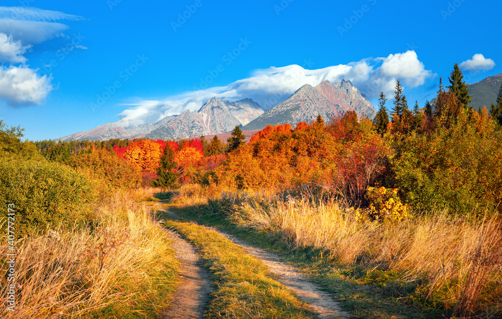 Peak Krivan (2494m),symbol of Slovakia in High Tatras mountains, Slovakia autumn