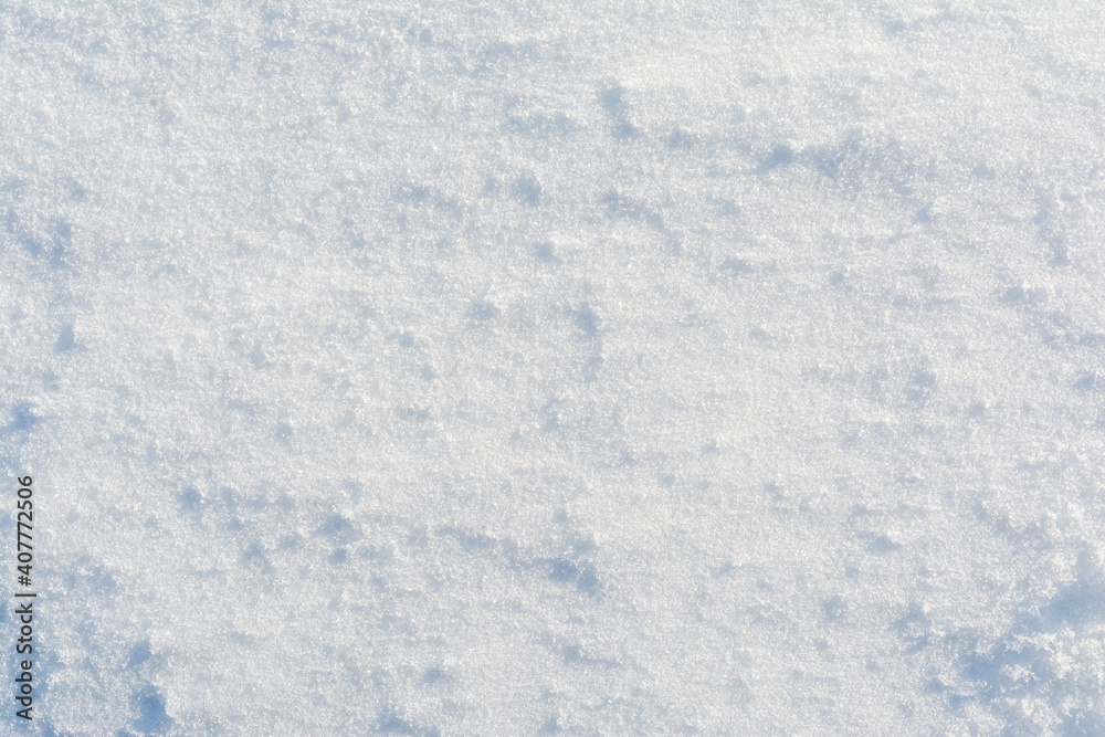 Background of fresh snow texture in blue tone