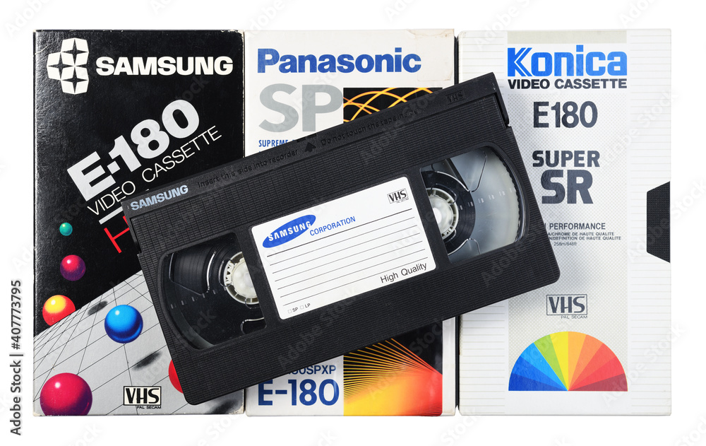 Belarus, Minsk16.01.2021Various brands of VHS video cassettes