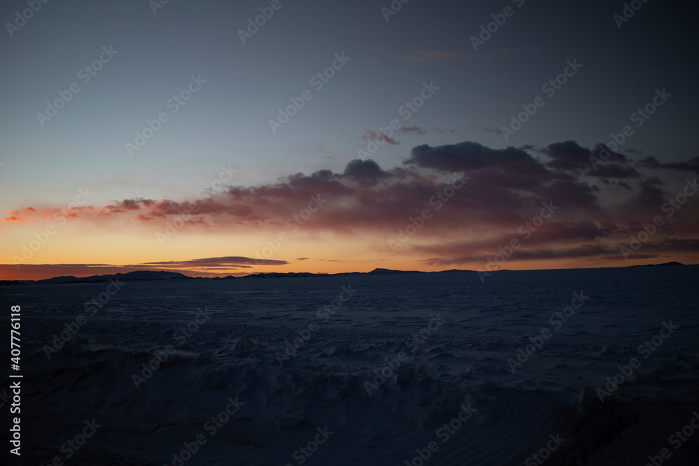 sunset in the mountains