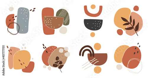 Abstract boho shape vector, colored abstract forme, boho elements, graphic poster 